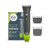 Veet Men Intimate Trimmer TOTAL PRO, Rasoio elettrico uomo corpo e parti intime