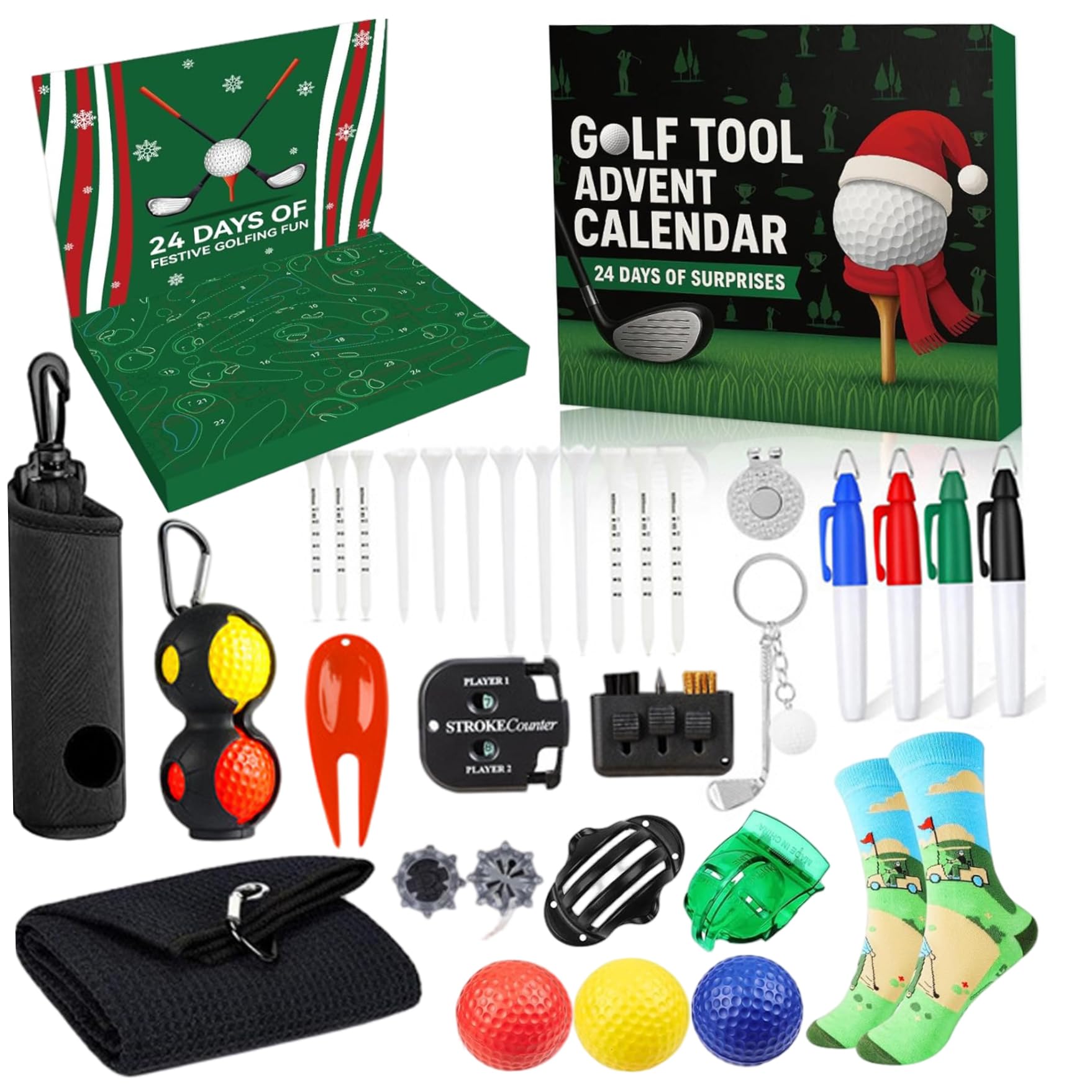 CAKEEYUM Golf Advent Calendar 2025-24 Days Golf Accessories & Tools Advent Calendar Golfer's for Husband & Dad & Boyfriends, Christmas, Calenda