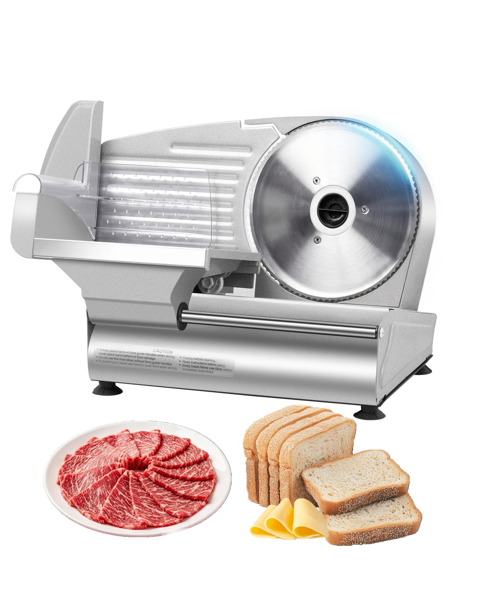 Meat Slicer Machine for Home with 7.5" Stainless Steel Blade