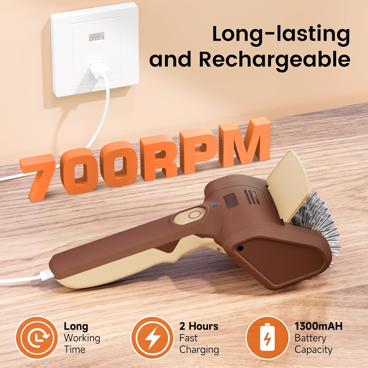 Electric Grill Brush for Outdoor Grill, Grill Cleaner with Stainless Steel Bristle-Free Head, Cordless Rechargeable BBQ Grill Cleaner, Essential BBQ Accessories