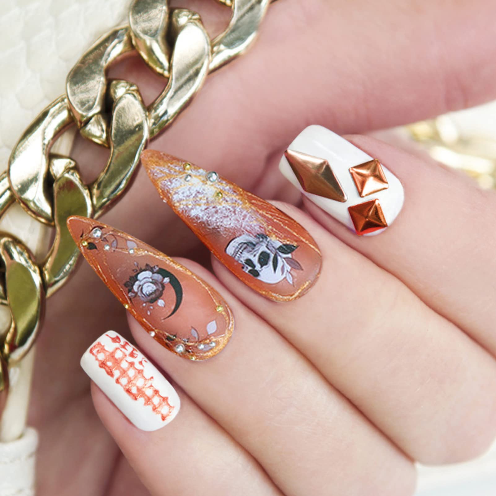 FRCOLOR 50fogli Adesivi Unghie e Stickers Per Nail Facile Applicazione Set Decorazioni Per Unghie e Ragazze