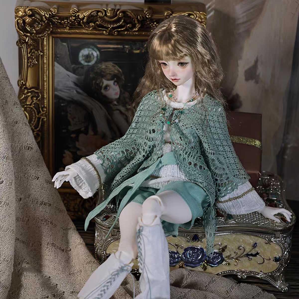 1/4 BJD-Puppe, 44 cm, Kugelgelenk-Puppe mit vollem Outfit, Vintage-Stil, bewegliche Modepuppe für Sammler