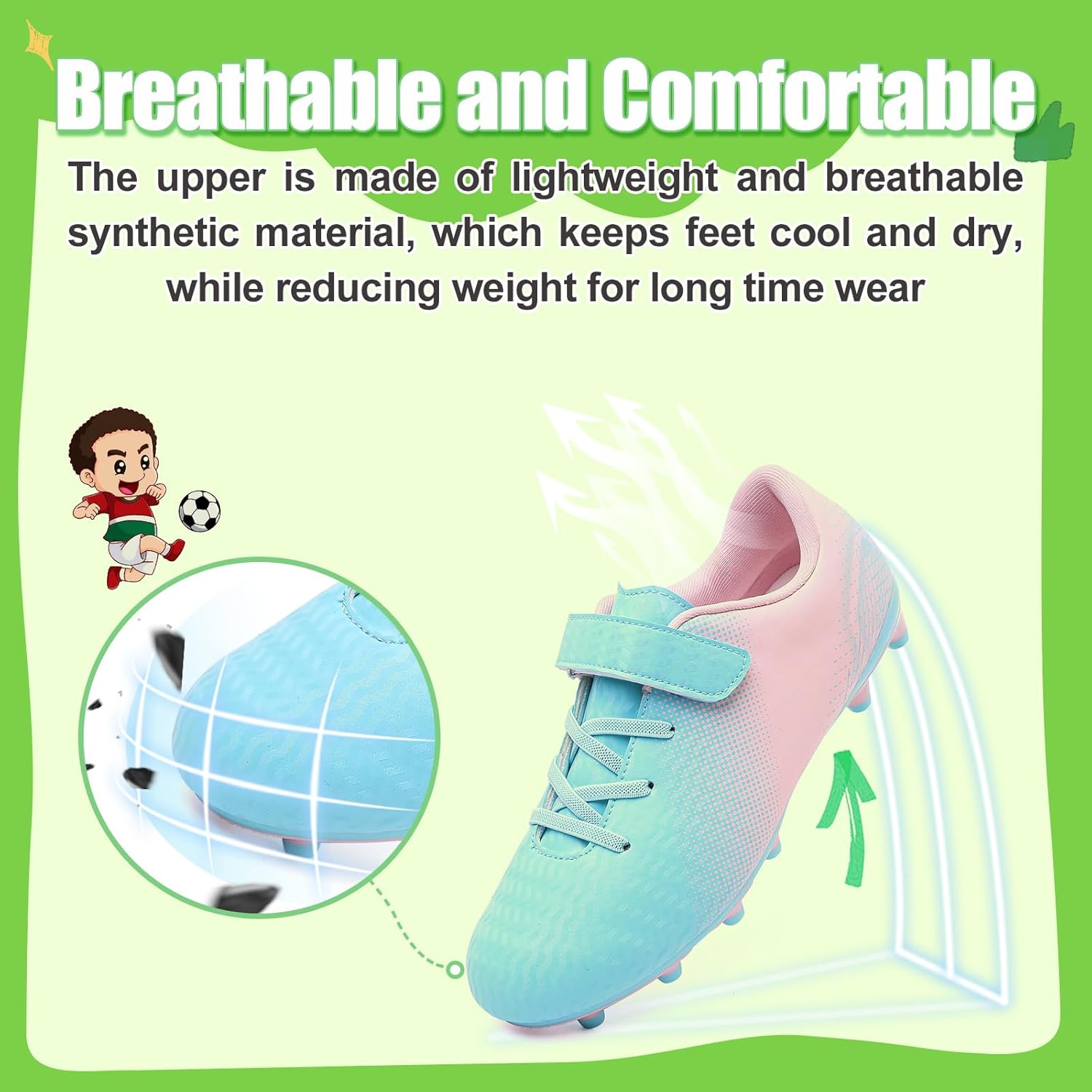 Kids Soccer Cleats Boys Football Cleats Girls Soccer Shoes Outdoor Football Shoes AG