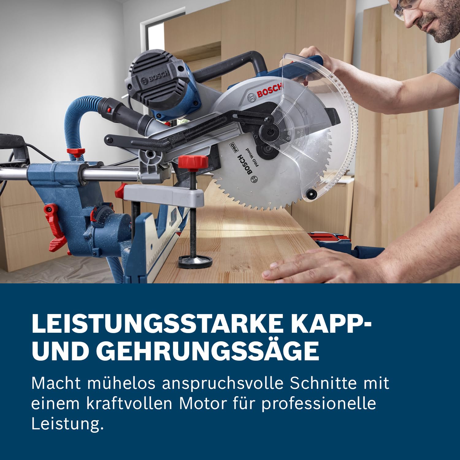 Bosch Professional kabelgebundene Kapp- und Gehrungssäge GCM 340-305 D (inkl. Lineal, Klemme, Staubbeutel, Werkstückauflage, Sägeblatt, Schlüssel)