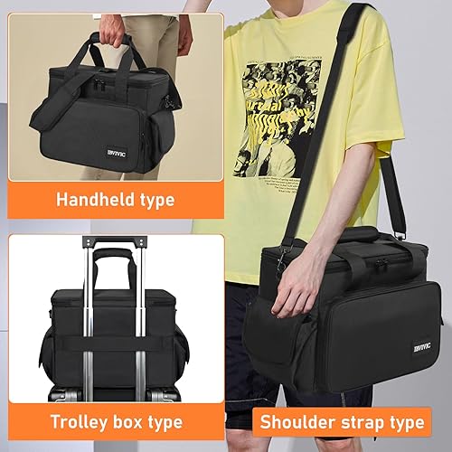 Miniatura 8 de Bolsa de archivos de cable para DJ con 6 divisores desmontables de alta capacidad para cables, equipo de DJ, instrumentos de sonido y accesorios,