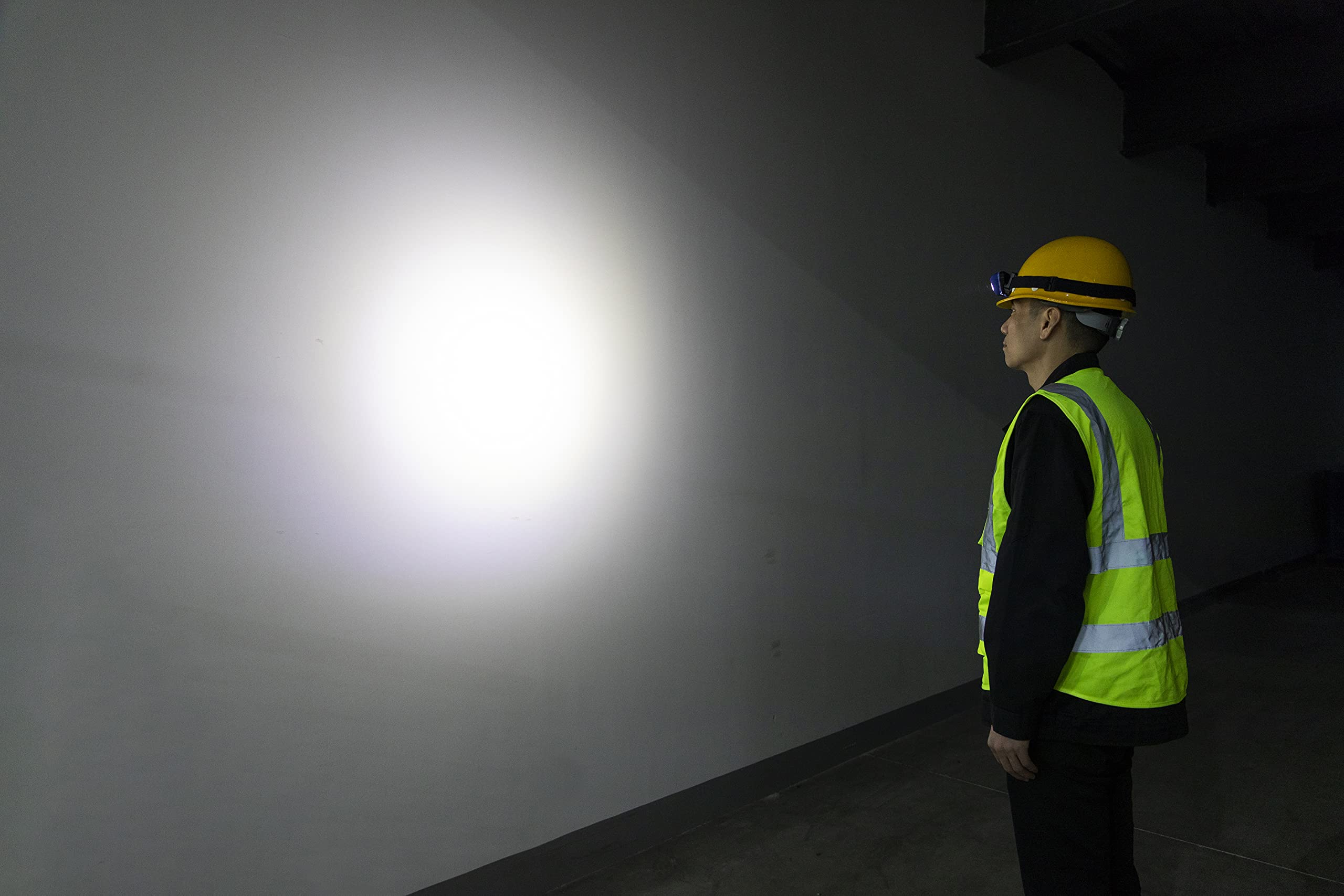 Ryme Automotive - Lámpara frontal LED de inspección MINER 2-400 Lúmenes con Sensor de Movimiento, Linterna de cabeza para Taller y para Actividades de tiempo libre, 2 Modos de iluminación