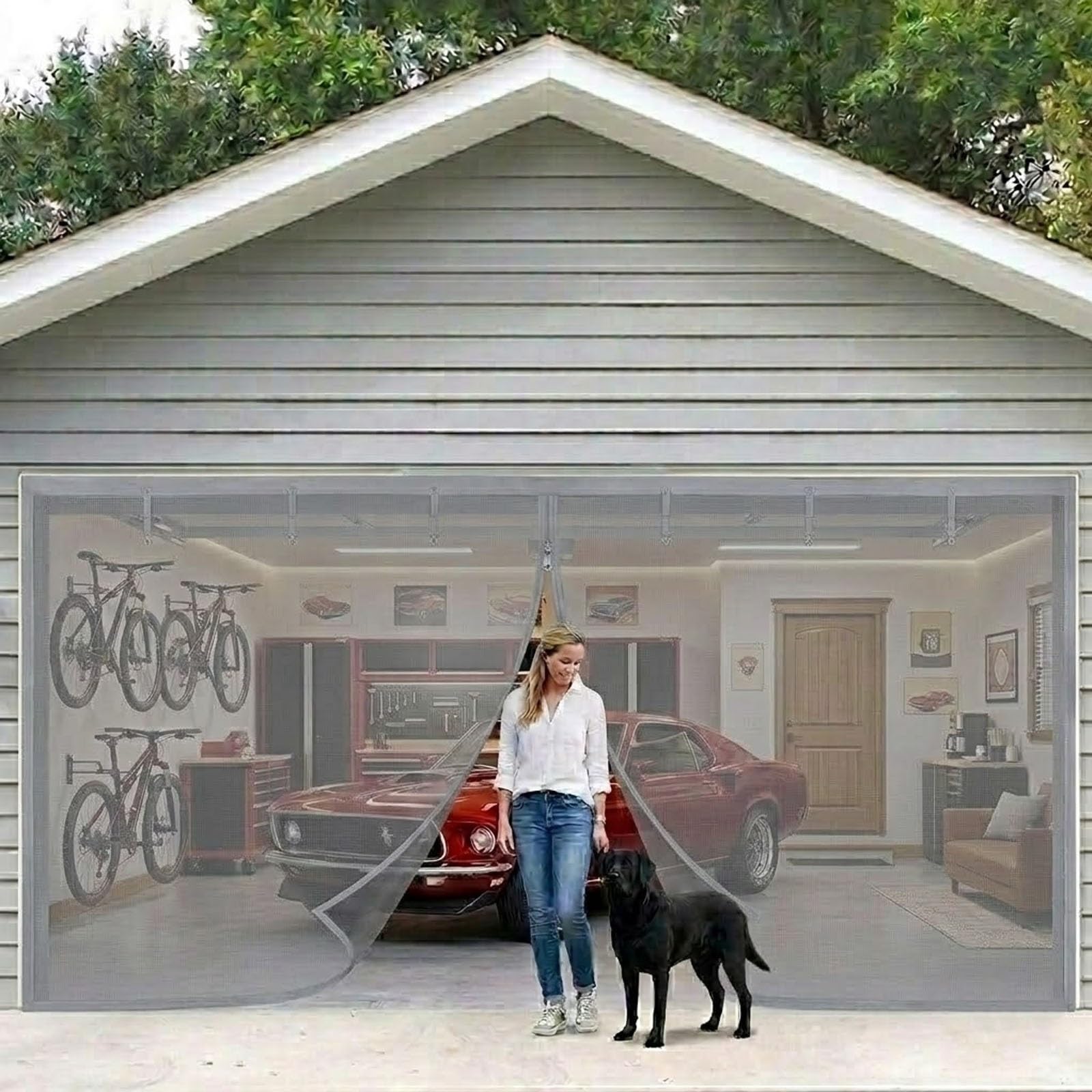 Moustiquaire garage magnétique pour stopper les moustiques et ventiler votre atelier