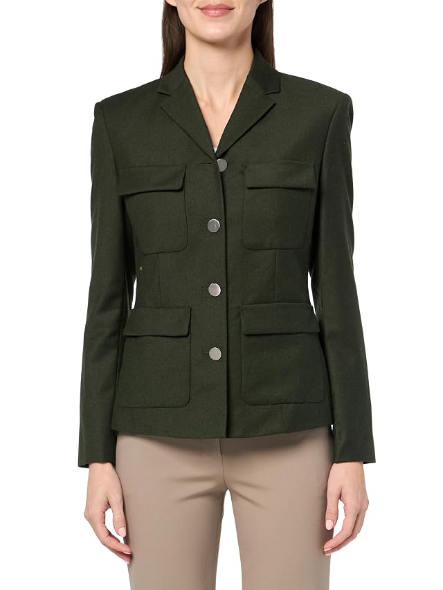Theory womens Flannel Long Sleeve Military Jacket
