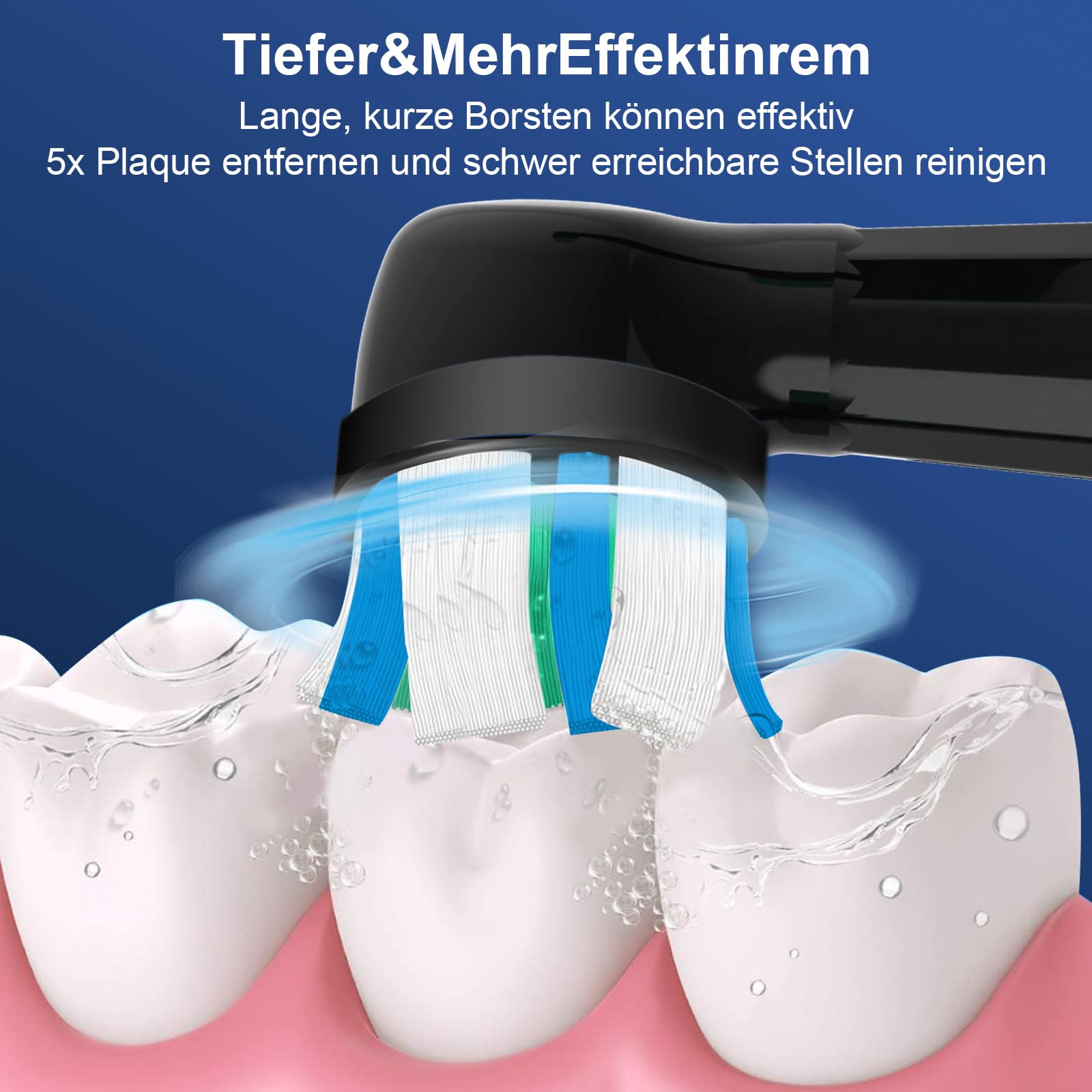 12 testine di ricambio IO, compatibili con Oral B IO 2/3/4/5/6/7/8/9/10, spazzolini elettrici compatibili con Oral B IO, IO spazzolini da denti (nero)