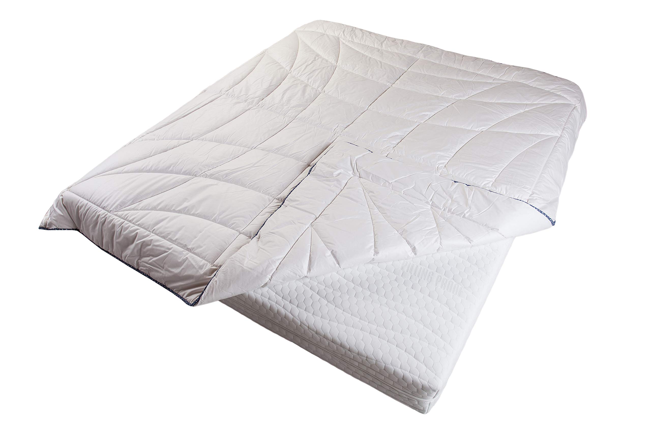 Merino Wool Duvet CLASSIC COMFORT Bedding Quilt White Cotton Covered + Wool Filling 8-10.5tog 500gsm Medium Weight (220x230cm KING SIZE)