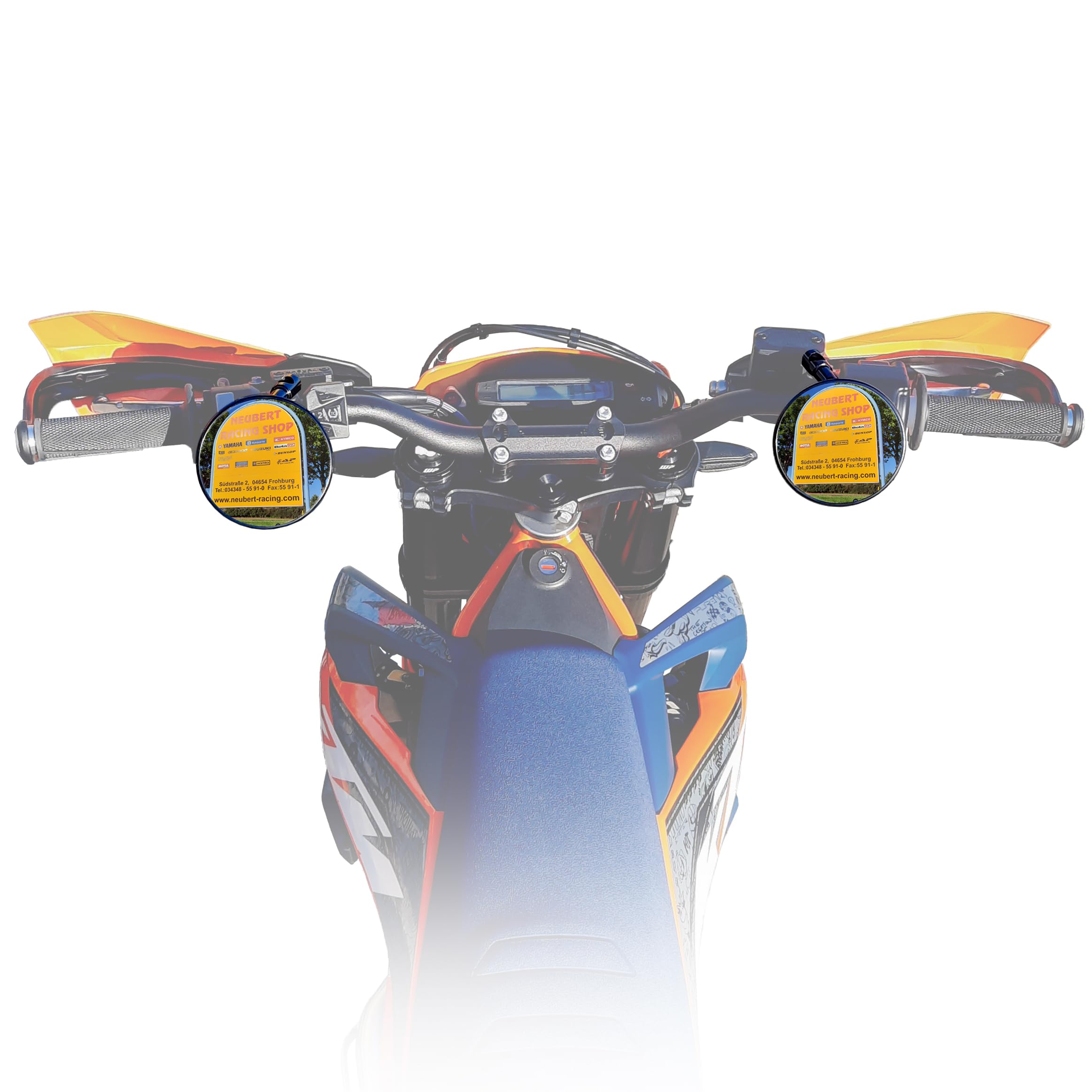Shin Yo Spiegel SET kompatibel mit Ducati, Spiegel Komplettset PlugNplay Shin Yo & Neubert Racing inkl. Adapter und Schrauben für M10 Spiegeladapter (Rechts-& Linksgewinde)