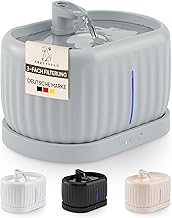 KABELLOS Pretty Paw© Katzenbrunnen mit Bewegungsmelder I Premium Trinkbrunnen für Katze mit Induktionspumpe & 45 Tagen Akku I Wasserbrunnen für Katzen mit Filter & 3 Liter Wassertank I Pure Flow Max