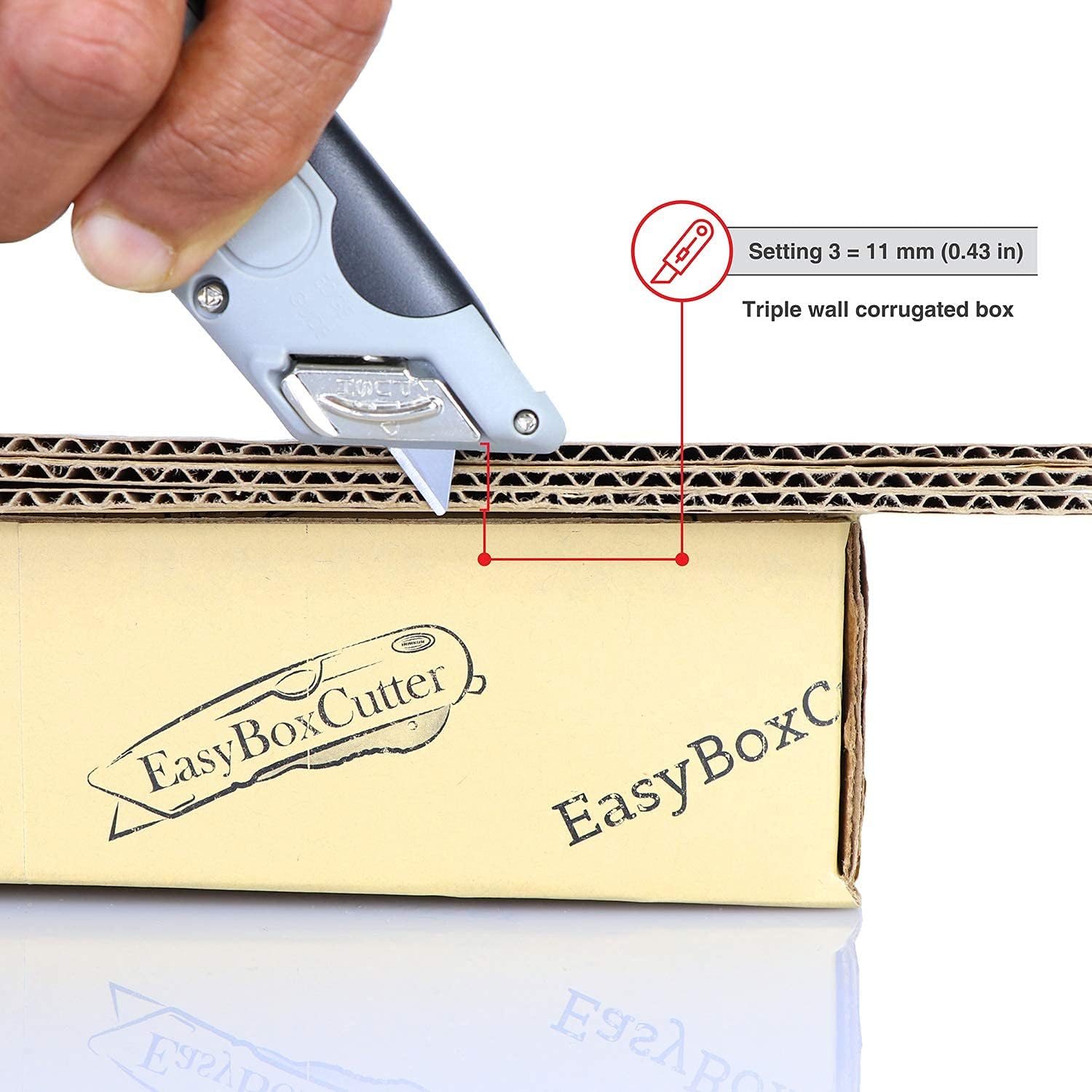 Modern Box Cutter with High Density Blades for Industrial Use - High productivity and unique features with 100% guaranttee (4000 - Auto Retract, Gray STD)