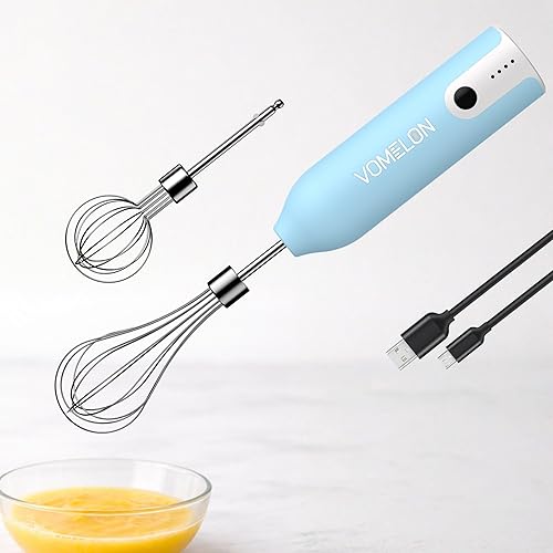 Miniatura 10 de Batidora de mano eléctrica con varillas Batidora de huevos recargable inalámbrica de mano con 2 cabezas de mezcla de acero inoxidable Batidora