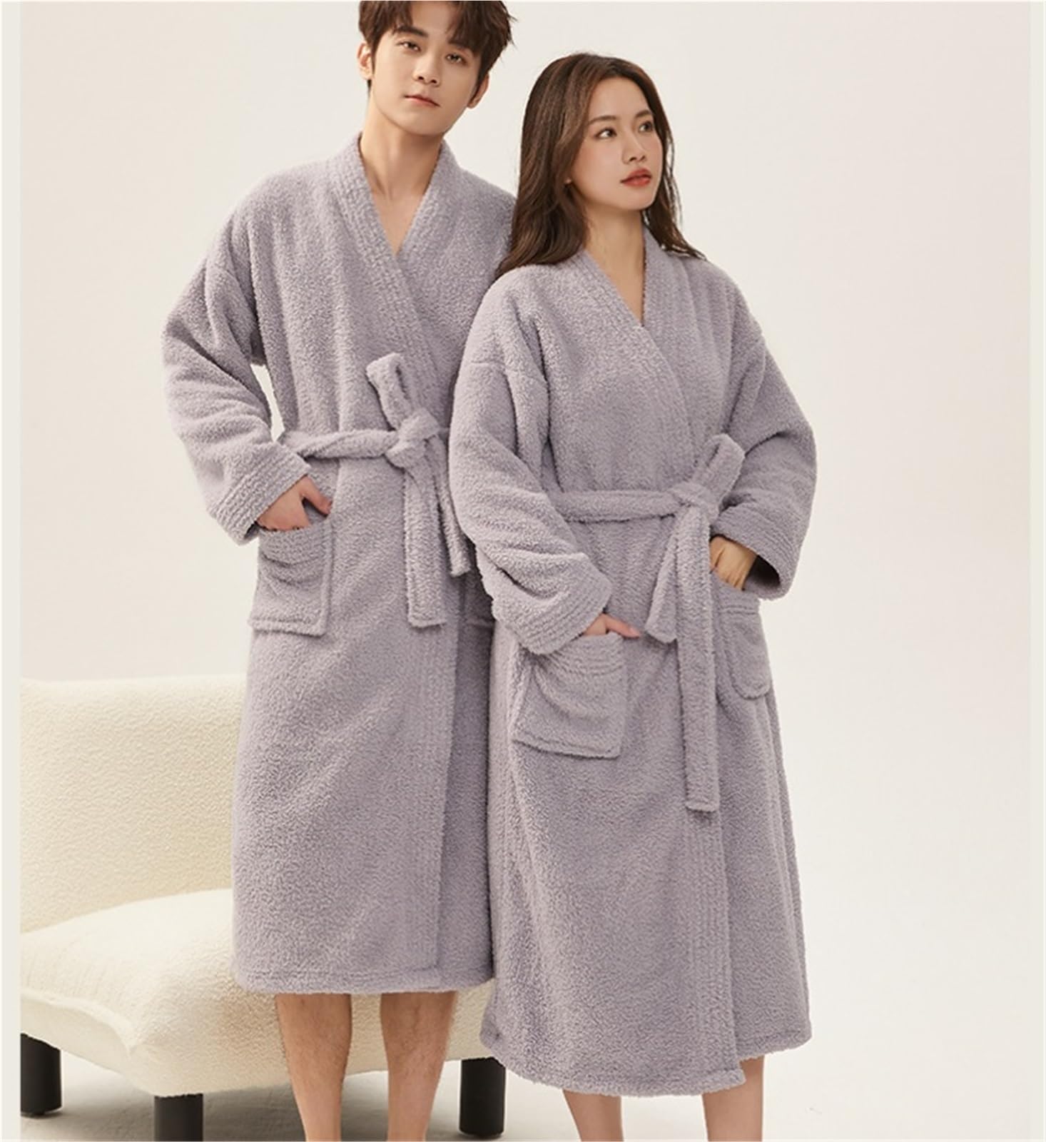 Bata de Casa Batas Unisex Ligeras, Albornoz Suave De Secado Rápido Y Duradero For Parejas, Gruesas Bathrobe