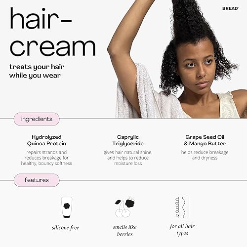 Miniatura 3 de Bread BEAUTY SUPPLY - Crema para el cabello acondicionador sin enjuague con rebote elástico  Cabello ondulado, rizado, rizado y texturizado  Color