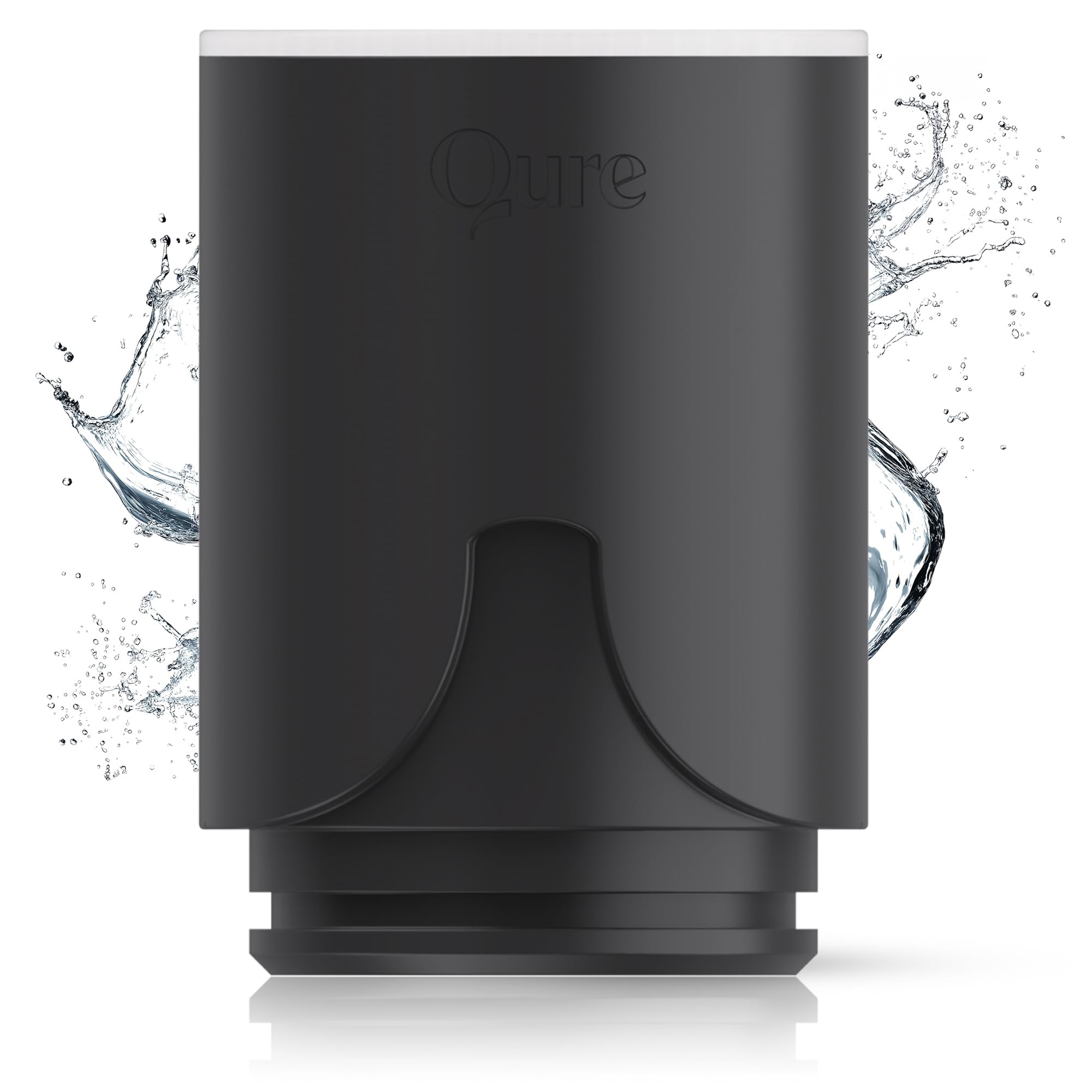 Qure Skincare Faucet Filter Refill - Replacement Cartridge for Faucet, 99% Chlorine Reduce, Clinically Tested - Black, 3-Month Supply (1 Piece)