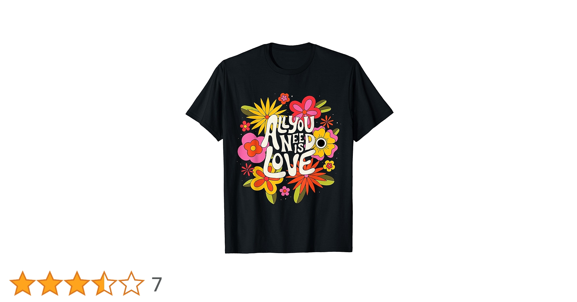 Amazon | ビートルズ - All You Need Is Love レトロ フラワー Tシャツ
