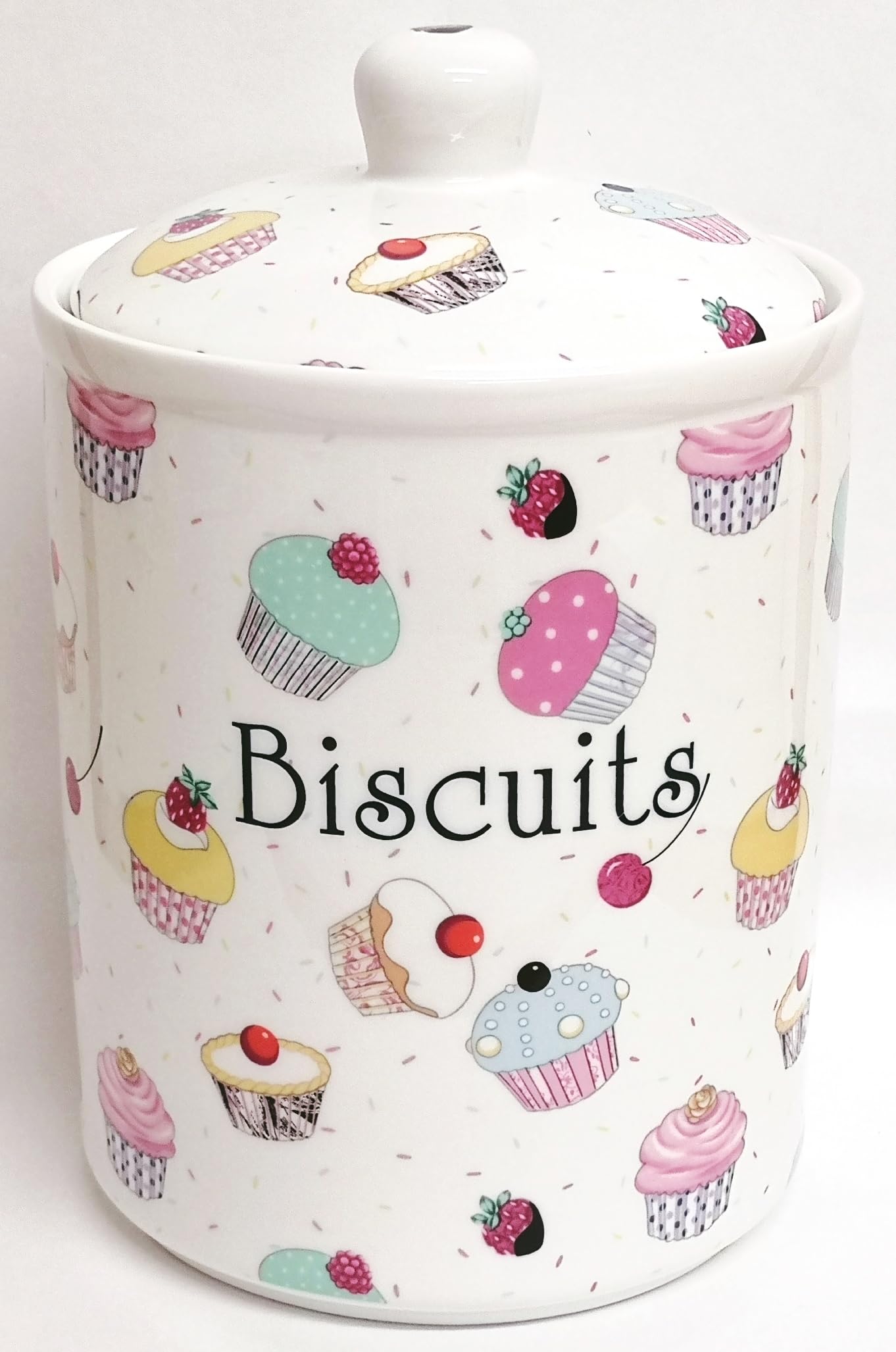 Rainbow Decors Multicolour Fairy Cupcakes Biscuits Canister Fine Bone China Large 2 Litre Seal Container Hand Decorated In Uk