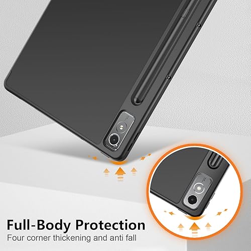 Miniatura 6 de Funda para Lenovo Tab p12 12.7 pulgadas 2023 TB-370FU, carcasa trasera de TPU suave delgada inteligente con cubierta de soporte multiángulo para