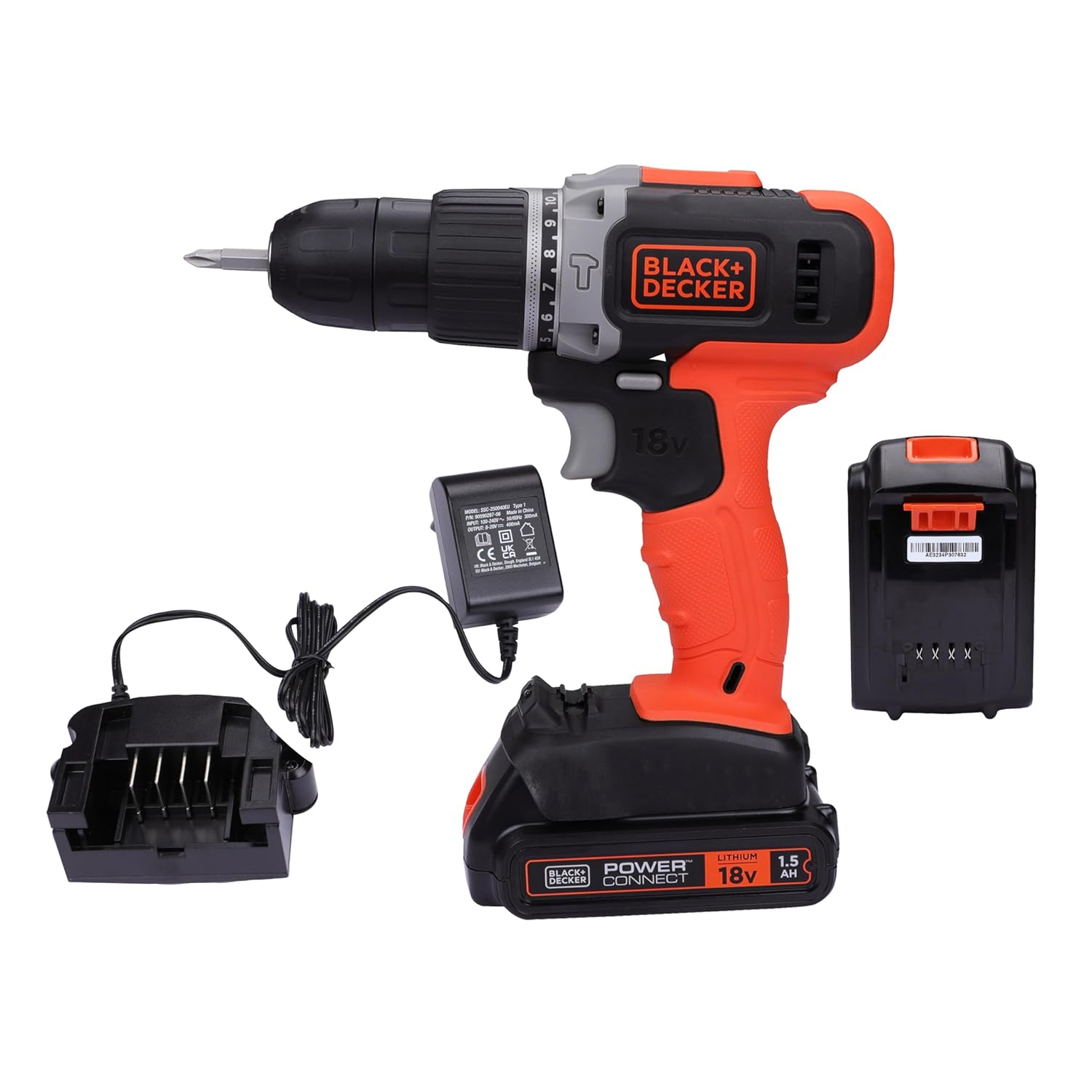 BLACK+DECKER BCD003C1 drill with battery and charger
