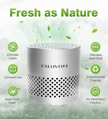 Miniatura 4 de Exluvon Desodorizador para refrigerador, dura 10 años, desodorante para refrigerador, eliminador de olores, aparatos de cocina, más eficaz que el