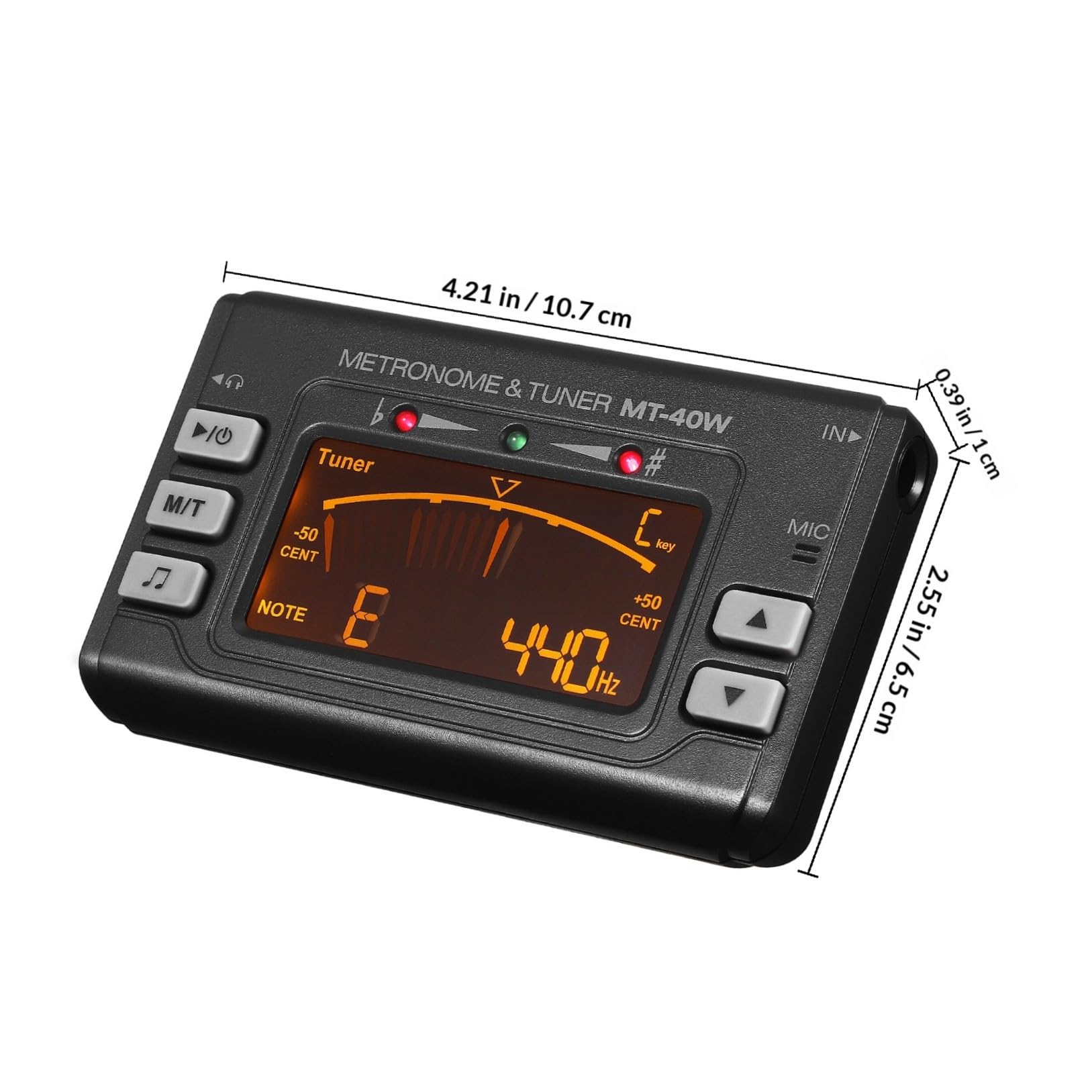 Abaodam Accordatore Per Strumenti Corde e Fiato Con Display Led e Supporto Per Ukulele Chitarra Basso Violino e Mandolino Design Compatto e Portatile