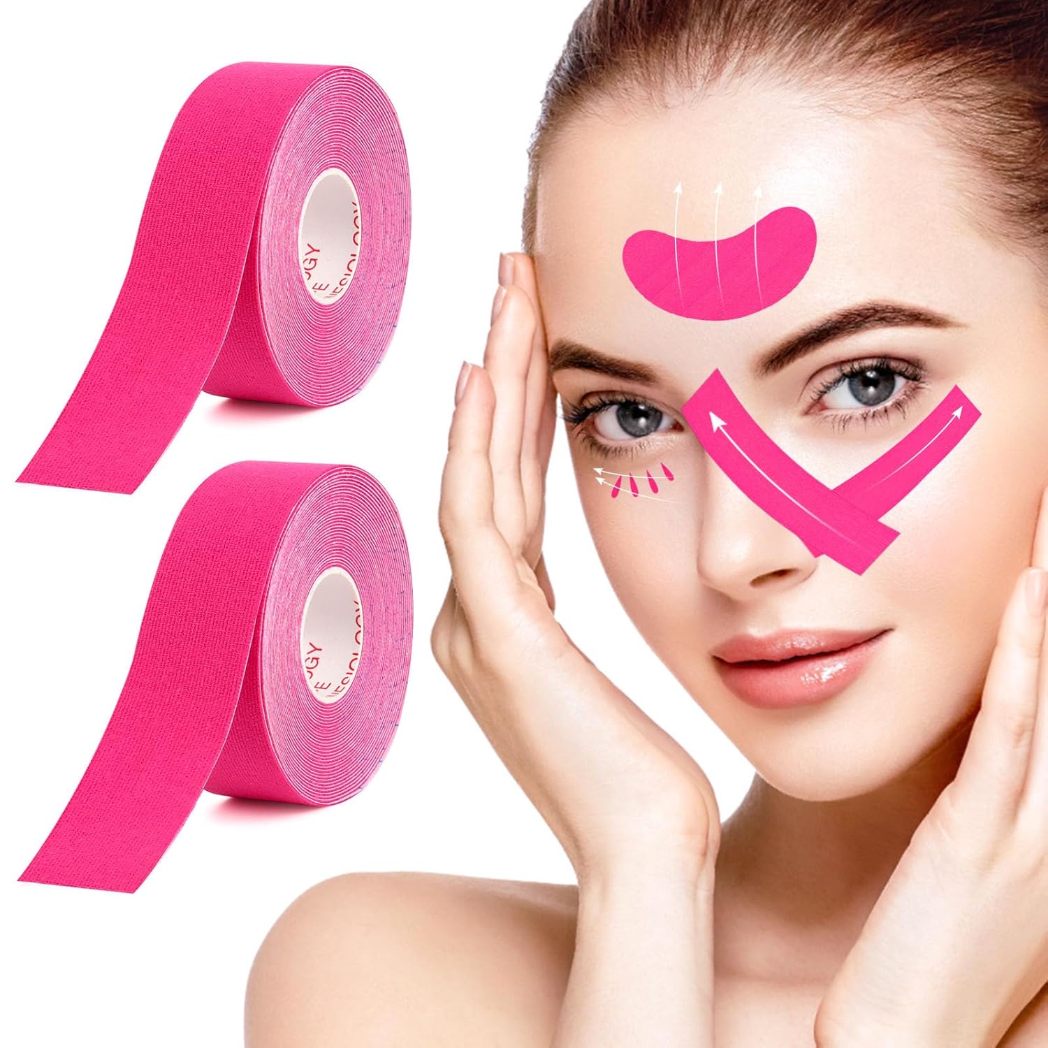 2 Rollen Face Lifting Tape，Anti Falten Pflaster, Lifting Tapes Gesicht