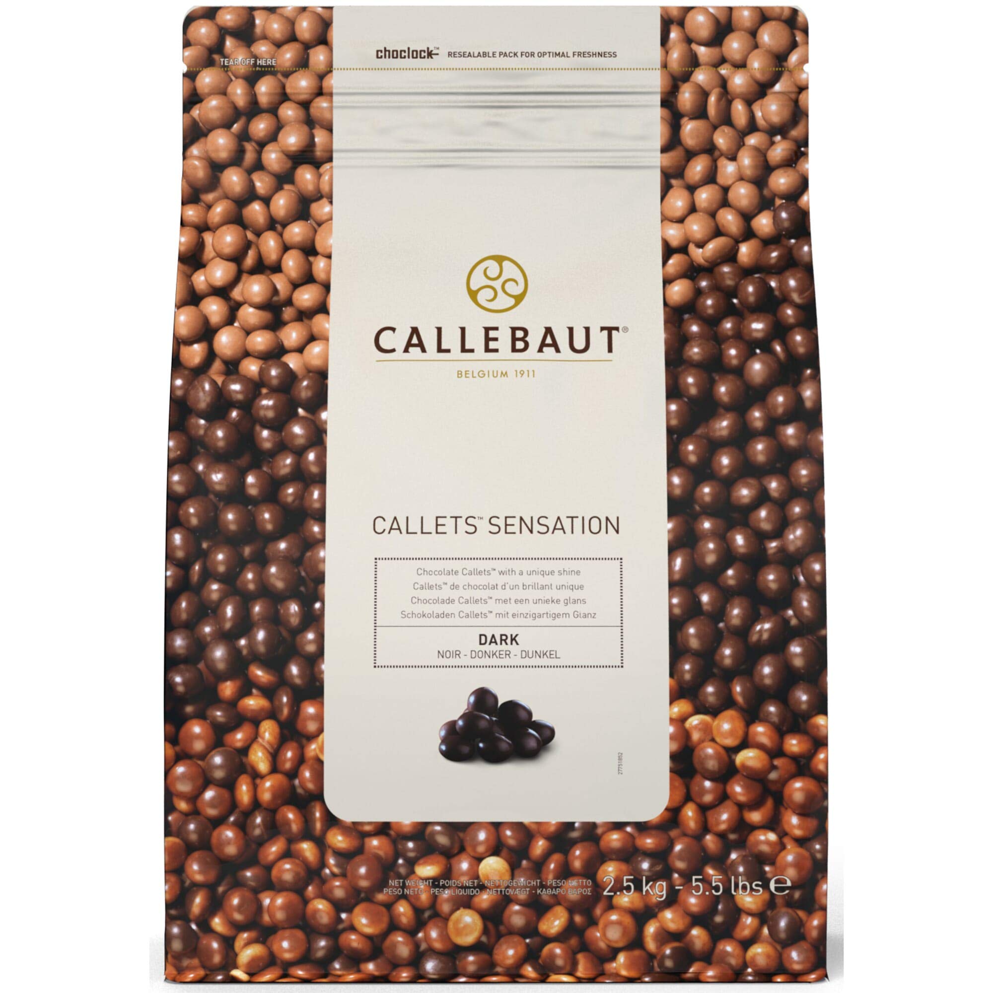 Callebaut dunkle Schokolade, Callets, 2,5 kg Originalabpackung