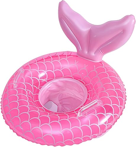 Miniatura 7 de Flotador de piscina para bebé, anillo inflable de sirena con asa de asiento, flotadores de piscina para bebés y niñas pequeños