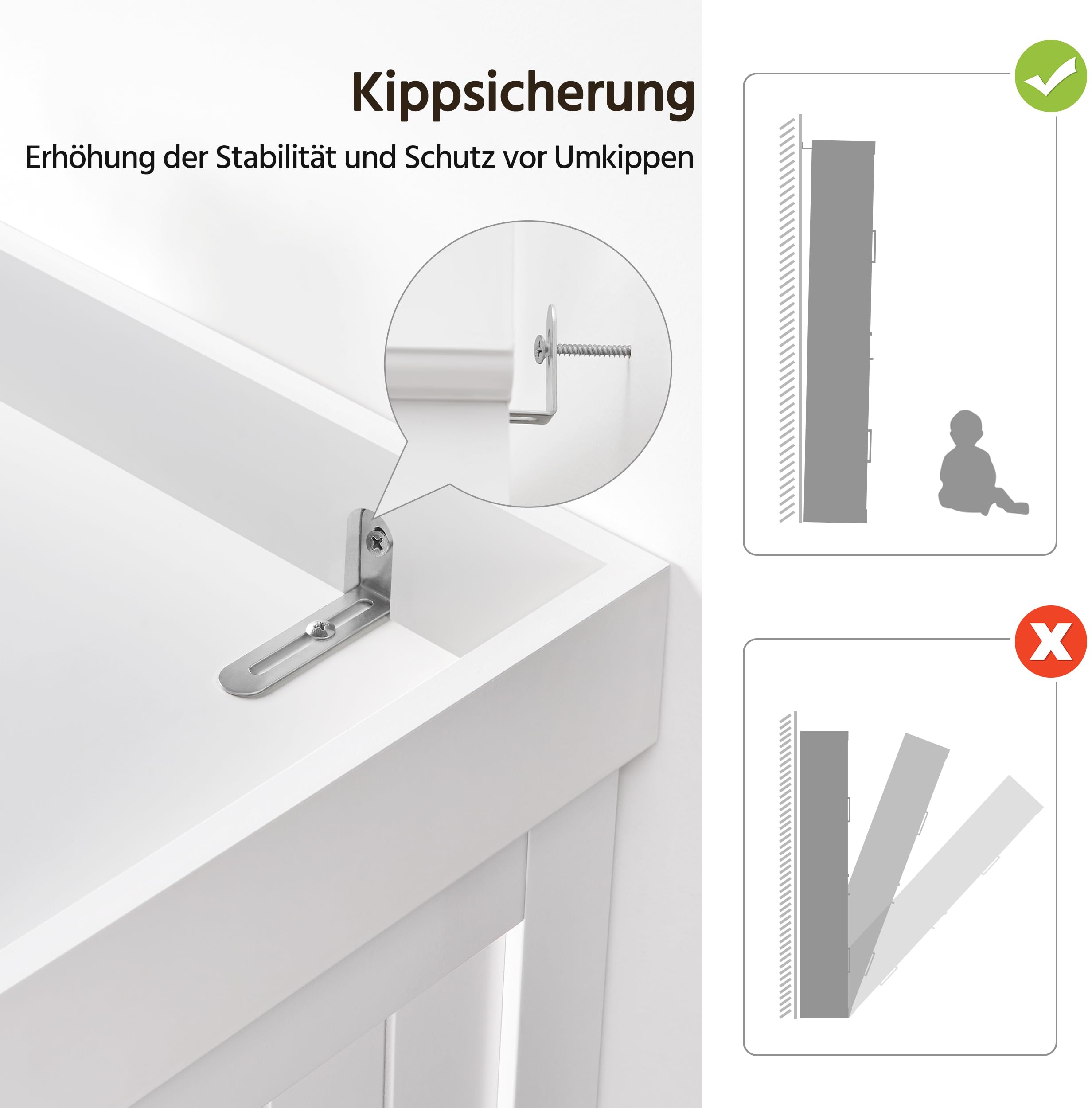 Yaheetech 183,5 cm H Vorratsschrank, Küchenschrank mit Höhenverstellbaren Regalbretter & 2 Schublade, Mehrzweck-Haushaltsschrank Buffetschrank für Esszimmer Groß, Weiß