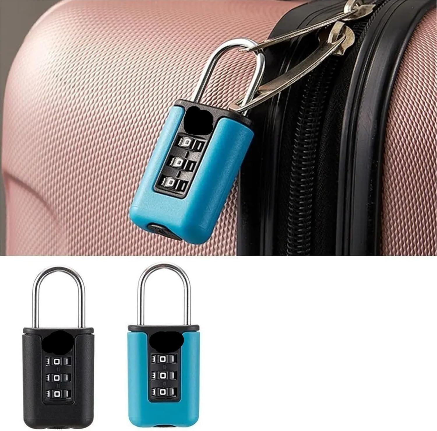 Customs Code Lock for Travel Luggage Password Changeable Lock Contrast Color Design Padlock 1Pcs(Blue)