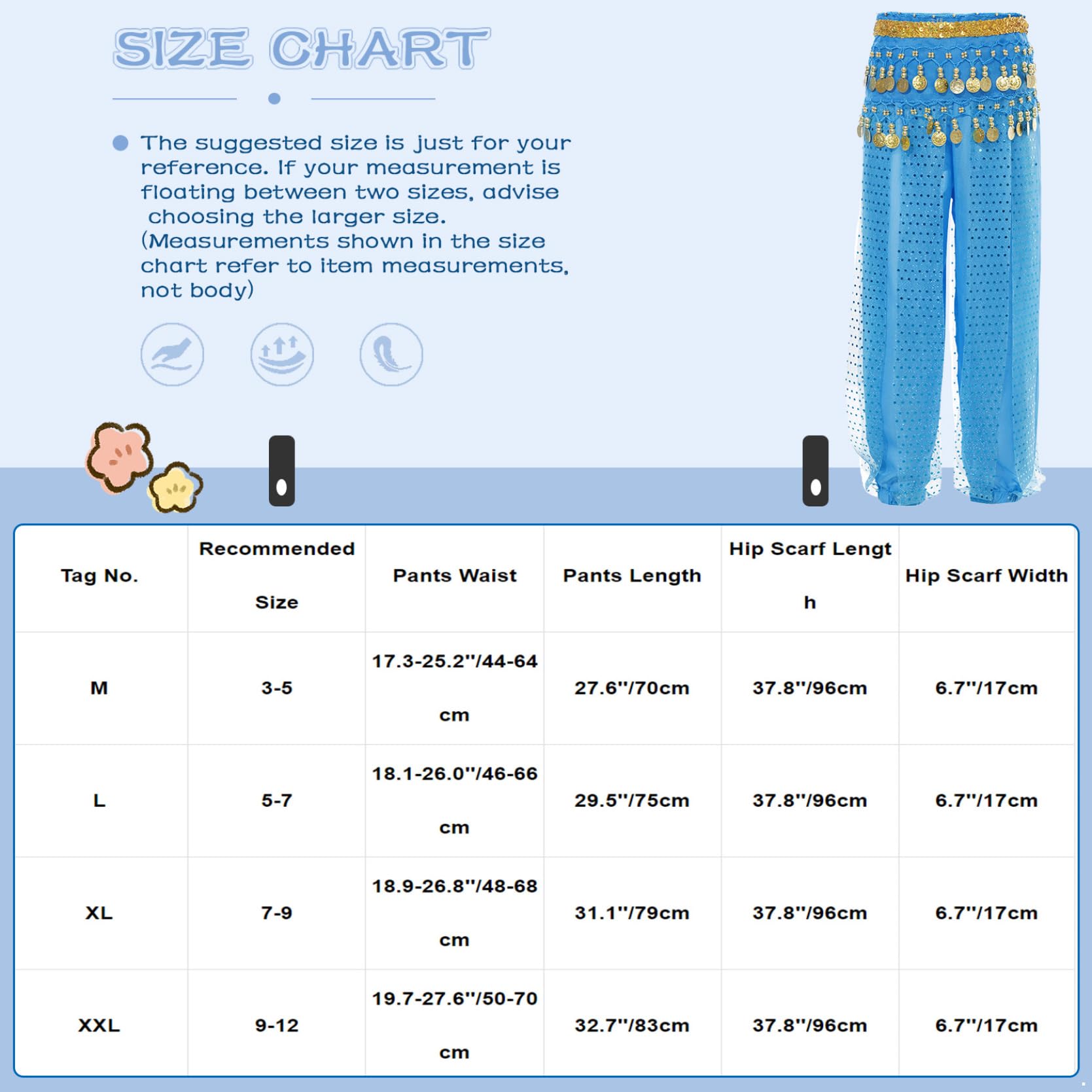 inlzdz Pantalón Bombacho con Monedas para Niñas Pantalones De Gasa Brillante Cintura Elástica Pantalones De Harén De Baile Latino De Yoga