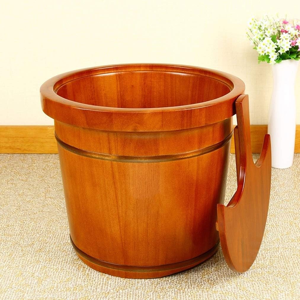 足湯マッサージャー 足湯、木製フットバスバレル、滑らかで繊細なペディキュアバレル