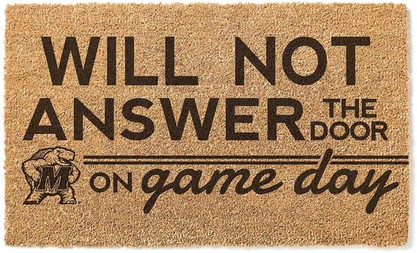 KH Sports Fan Maryland Terrapins Will Not Answer on Gameday Coir Doormat, 18x30 Inches, Terrapins Outdoor Rug; Display Your Team Spirit with This Unique Maryland Terrapins Doormat