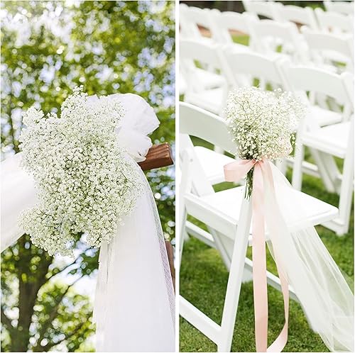 Miniatura 9 de Pusuny Flores artificiales de aliento de bebé, 6 piezas de gypsophila de imitación de flores blancas falsas de aliento de bebé, ramos de flores de