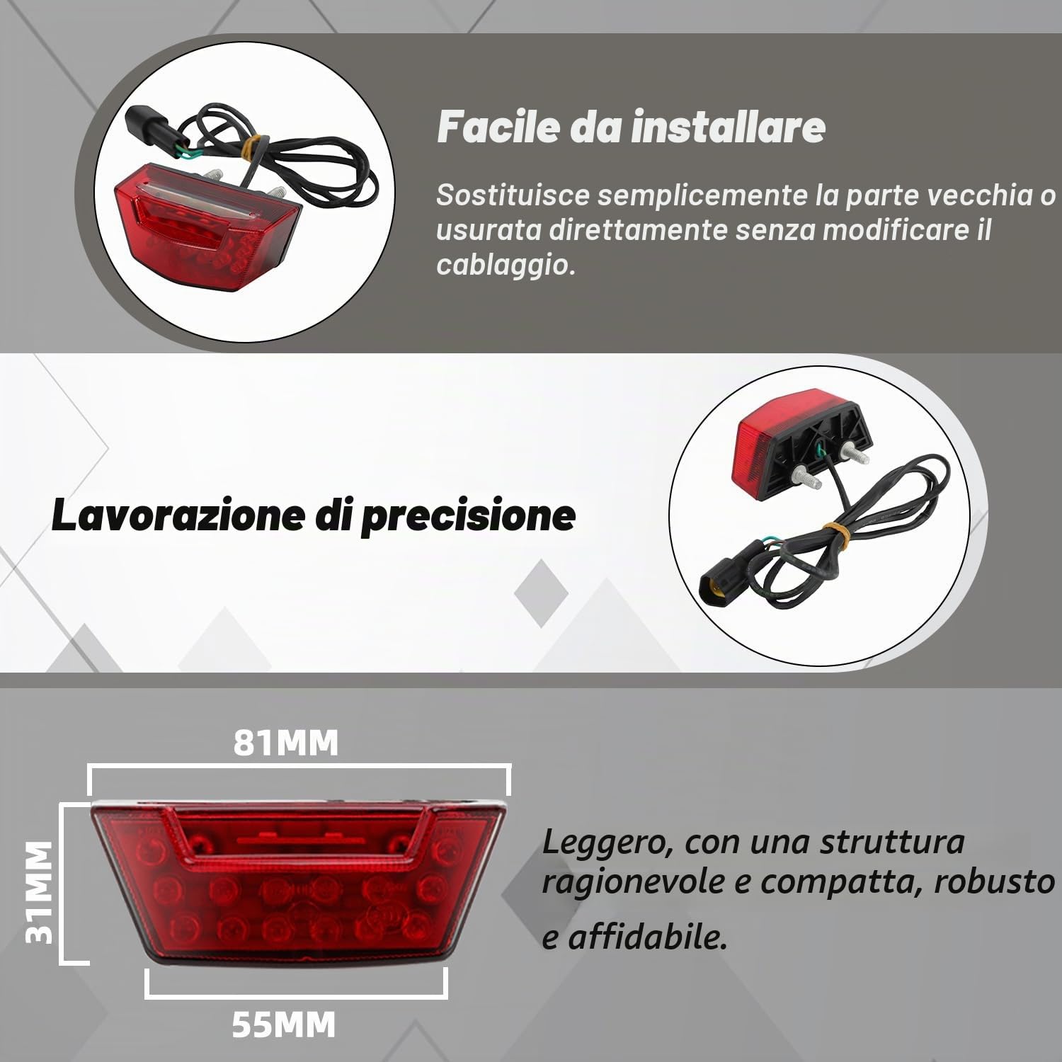 Luci Posteriori Freno Moto,per Talaria Sting