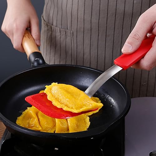 Miniatura 6 de Espátula, espátula giratoria, espátula de silicona antiadherente asistente de calor, poste de acero inoxidable de 10 pulgadas, pequeña espátula de