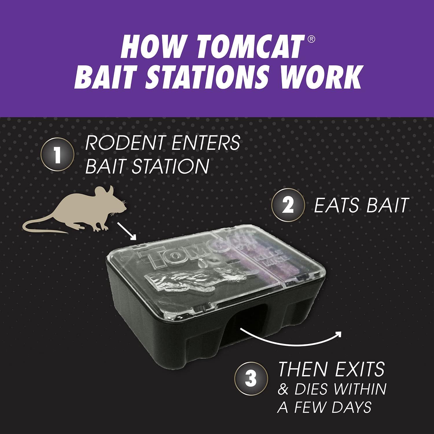 Tomcat Mouse Killer Refillable Bait Station - Advanced Formula: Child and Dog Resistant, Indoor and Outdoor Use, Includes 6 Refills, 6 oz. : Everything Else