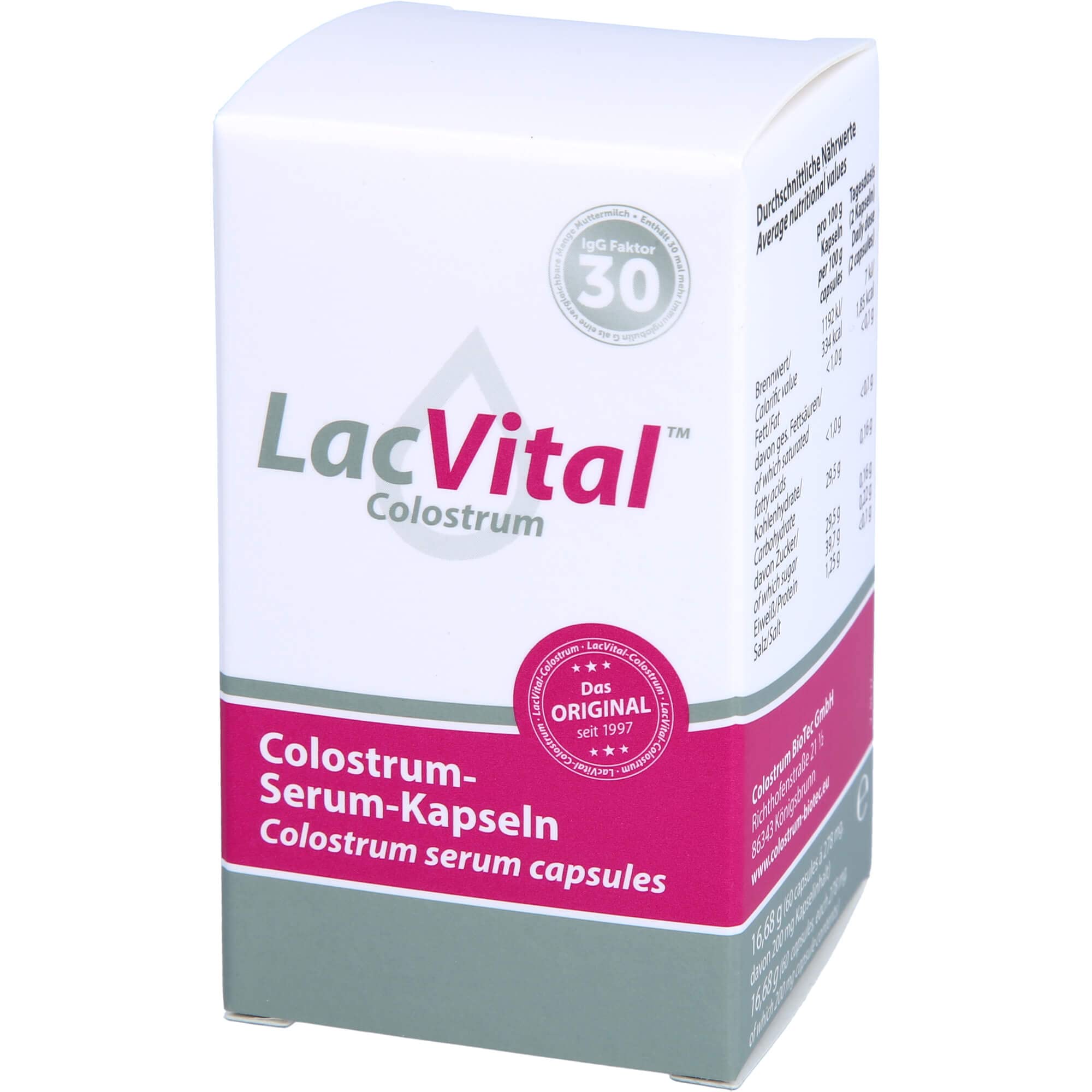 Colostrum Kapseln 60 Stück Biestmilch Kuh-Colostrum Pulver Made in Germany