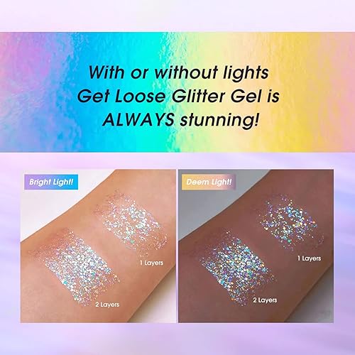 Miniatura 6 de 2 unidades de gel holográfico con purpurina corporal para cara, cabello, cuerpo y uñas, pintura facial con purpurina y lentejuelas, gel brillante de