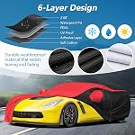 Pour c7 Couverture de voiture Corvette Toutes les protections météo Imperméable Vent pour 2014-2019 C7 Stingray, pour C7 Chevy Corvette Stingray Z51 Z06(Combo noir et rouge)