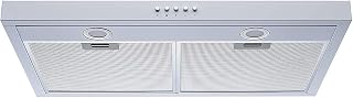 Winflo 30 In. Convertible Under Cabinet Range Hood in White with Mesh Filters and Push Buttons