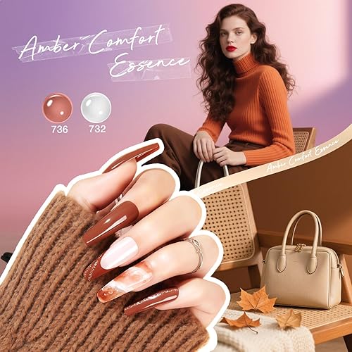 Miniatura 3 de MEFA Juego de esmaltes de uñas de gel, 12 colores de otoño e invierno, nude, neutro, negro, blanco, nude, rosa, borgoña, rojo, gris, colección de