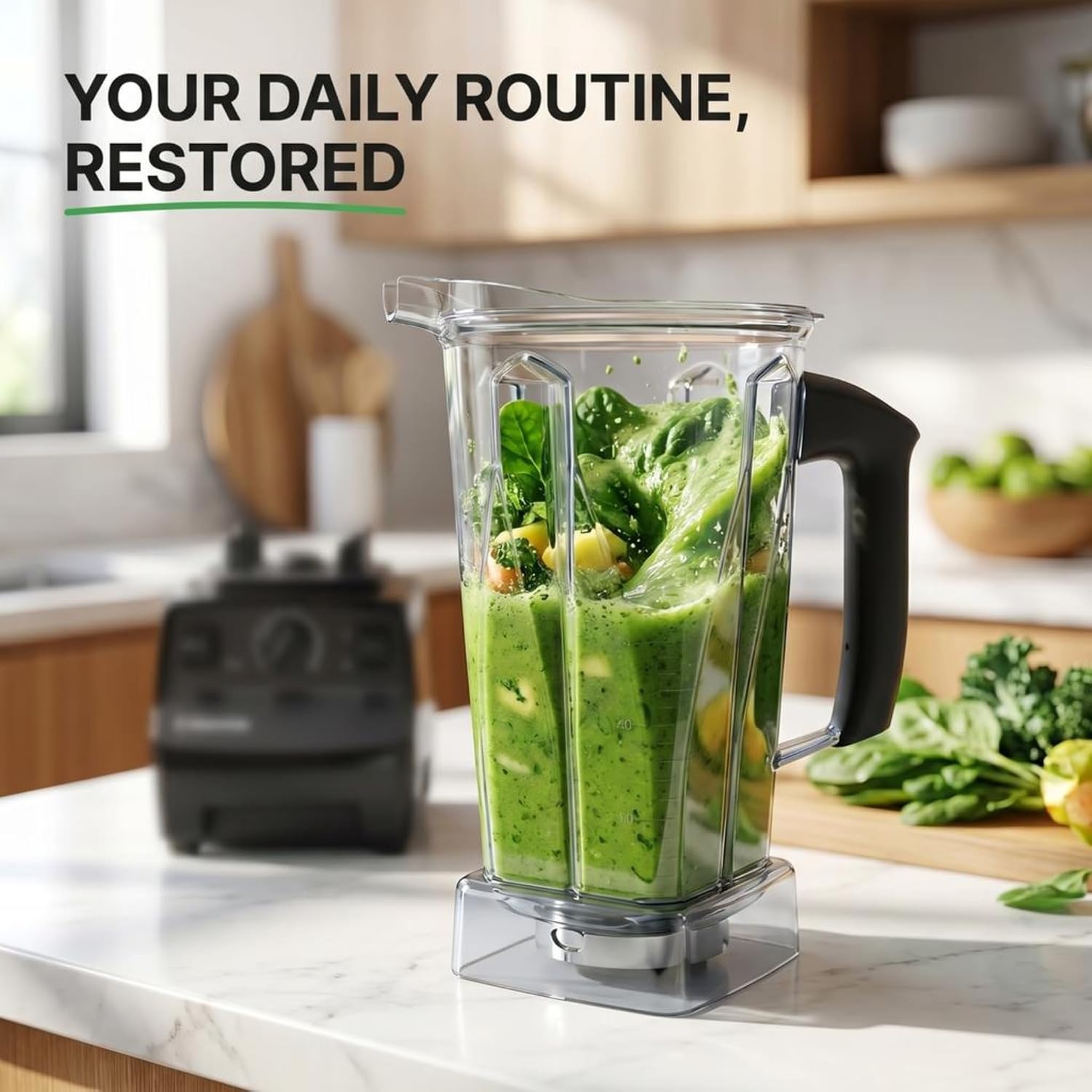 64oz Blender Pitcher Replacement BPA-Free Container with Lid and Blade, Compatible with Vitamix 5200, 5300, 6300, 7500, E310, E320, VM0197, VM0101, VM0100, VM0103, VM0197 Classic & Explorian Series
