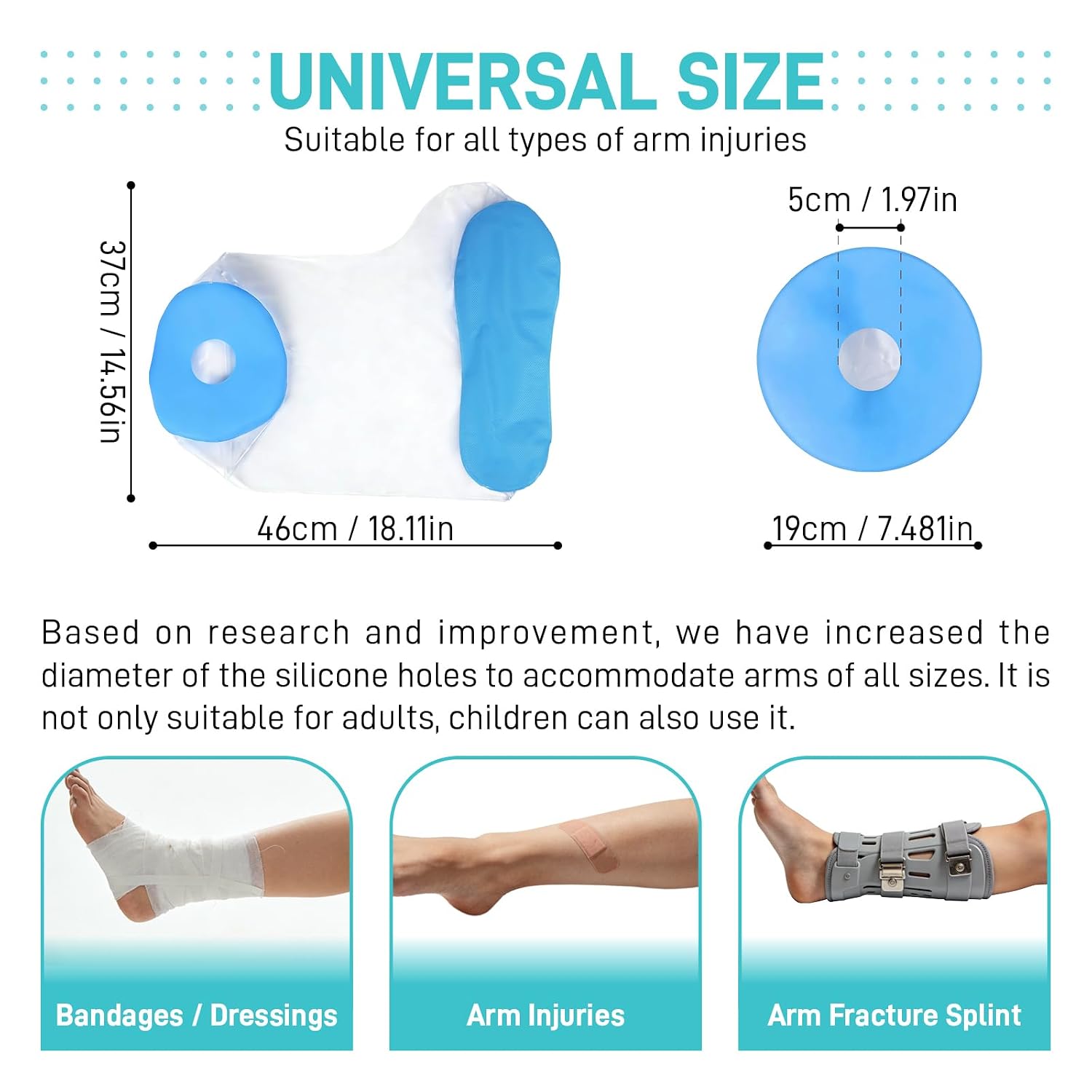 Cast Covers for Shower Leg,Shower Boots for Foot After Surgery, Waterproof Cast Protector Sleeve for Adult Bath - TPU Thick Silicone -For Thighs, Calves, Knees, Ankles, Soles of the Feet (sole)