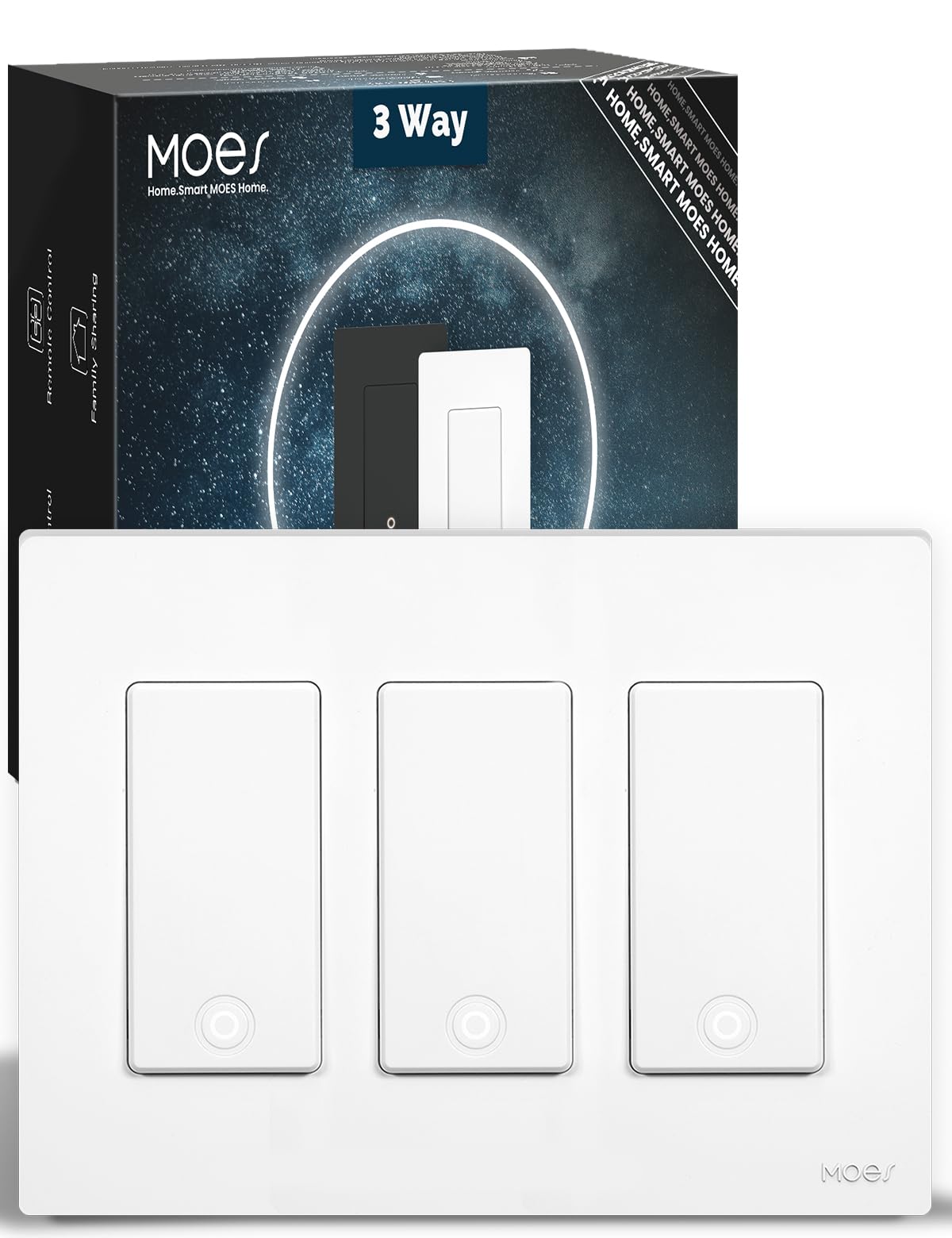 MOES Zigbee - Interruttore a 3 vie, 3 vie, richiede filo neutro