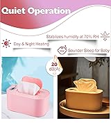 Vista 4 de Calentador de toallitas para bebé, dispensador portátil de toallitas húmedas para bebé con alimentación USB y control de temperatura, calentador
