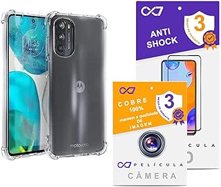 Combo moto g82 5g película 3d + capa anti impacto + proteção camera ki
