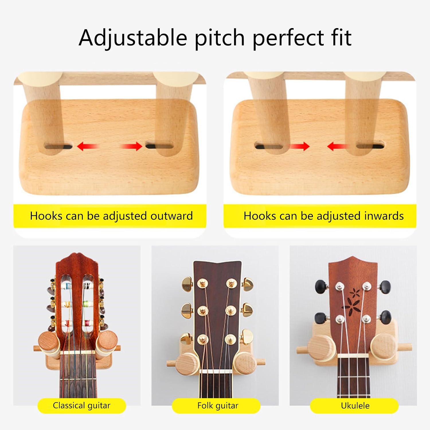 Guitar Wall Mount Hook Adjustable Holder Wall Mount Stand Part for Musicians and Music Educators Easyly Install Hook image 4